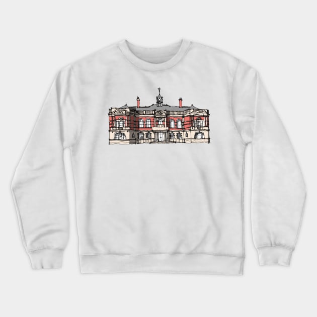 Battersea Arts Center London UK Crewneck Sweatshirt by MARKDONNELLYILLUSTRATION